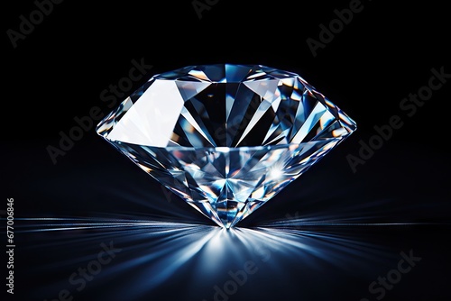 Diamond shining on a dark background alone