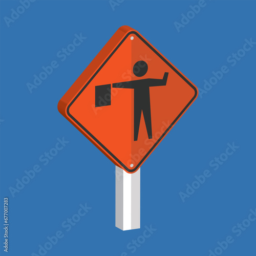 Cortina Flagger sign 3d shape vector illustration