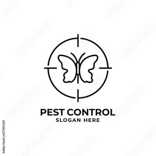 Butterfly pest control logo design vector illustration. Pest control logo