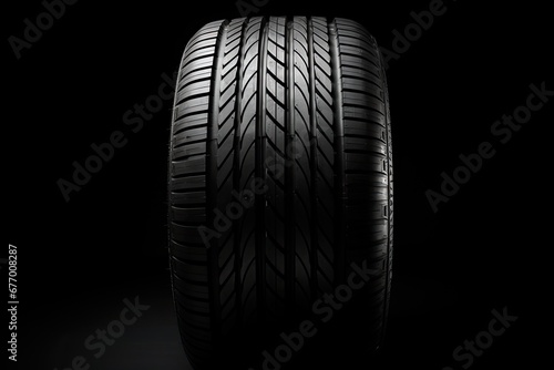 Tread of tires shown on black background photo