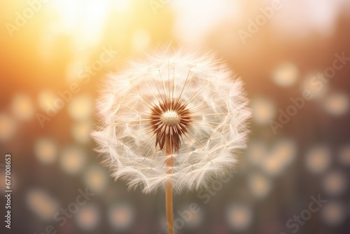 Macro photograph of a dandelion in a dreamy style