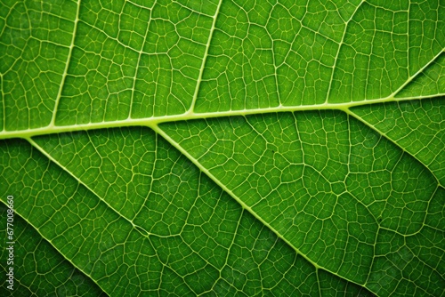 Macro photography of green leaf structure on a textured background #677008660