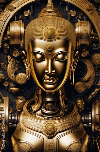 a Golden Buddhas robot with Generative AI.
