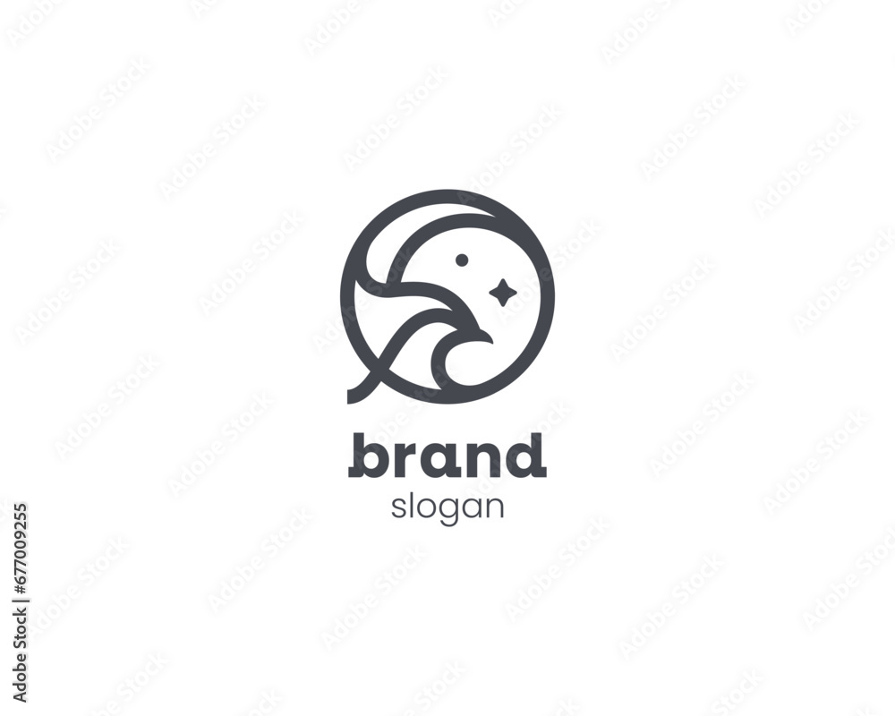 Creative minimalist bird line logo
