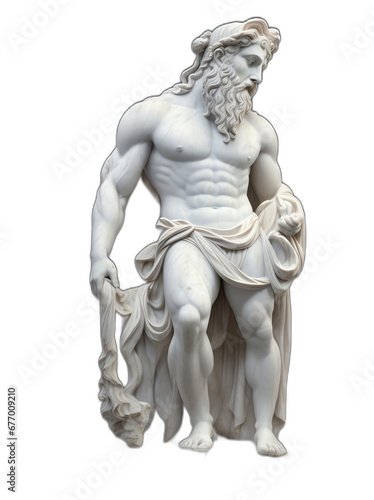 Marble statue of an ancient Greek god zeus from Generative AI