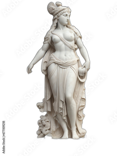 Marble statue of an ancient Greek god athena from Generative AI