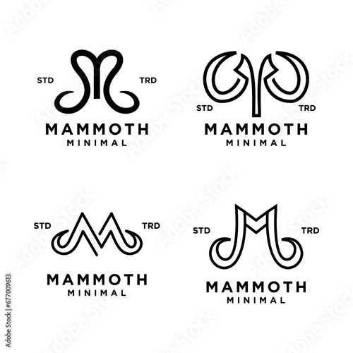 Mammoth M initial letter logo design