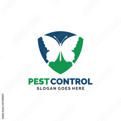 Butterfly pest control logo design vector illustration. Pest control logo