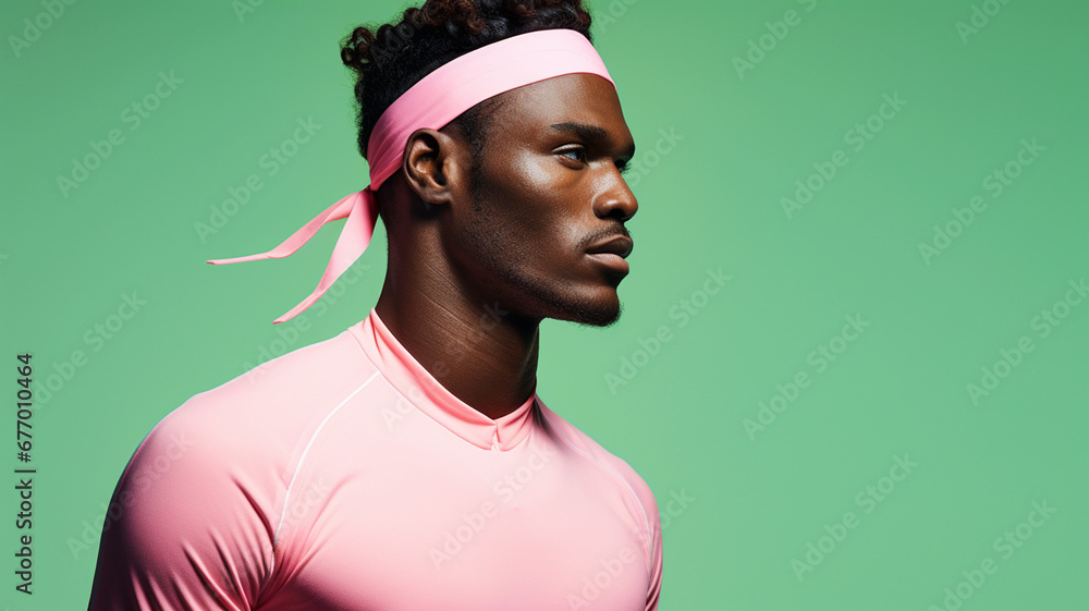 Obraz premium Athletic African young man on a vibrant background