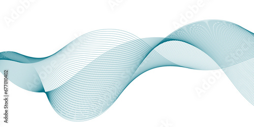 Abstract blue background with technology business wave lines. Abstract background with a wave curve lines. Frequency sound wave line and technology concept background. Science, banner, business