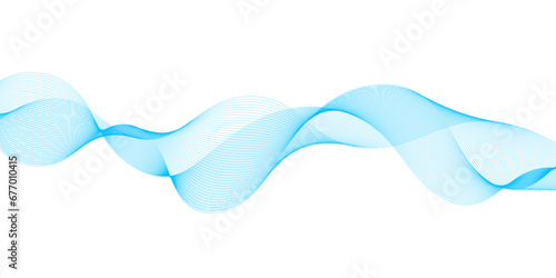 Abstract blue background with technology business wave lines. Abstract background with a wave curve lines. Frequency sound wave line and technology concept background. Science, banner, business