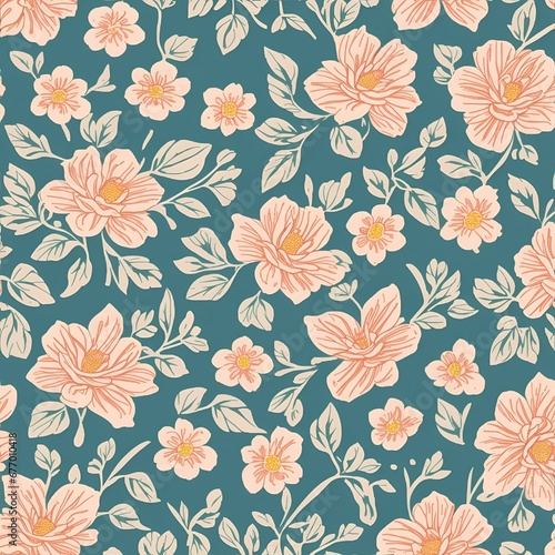 beautiful floral flower seamless pattern background for premium product ai generated