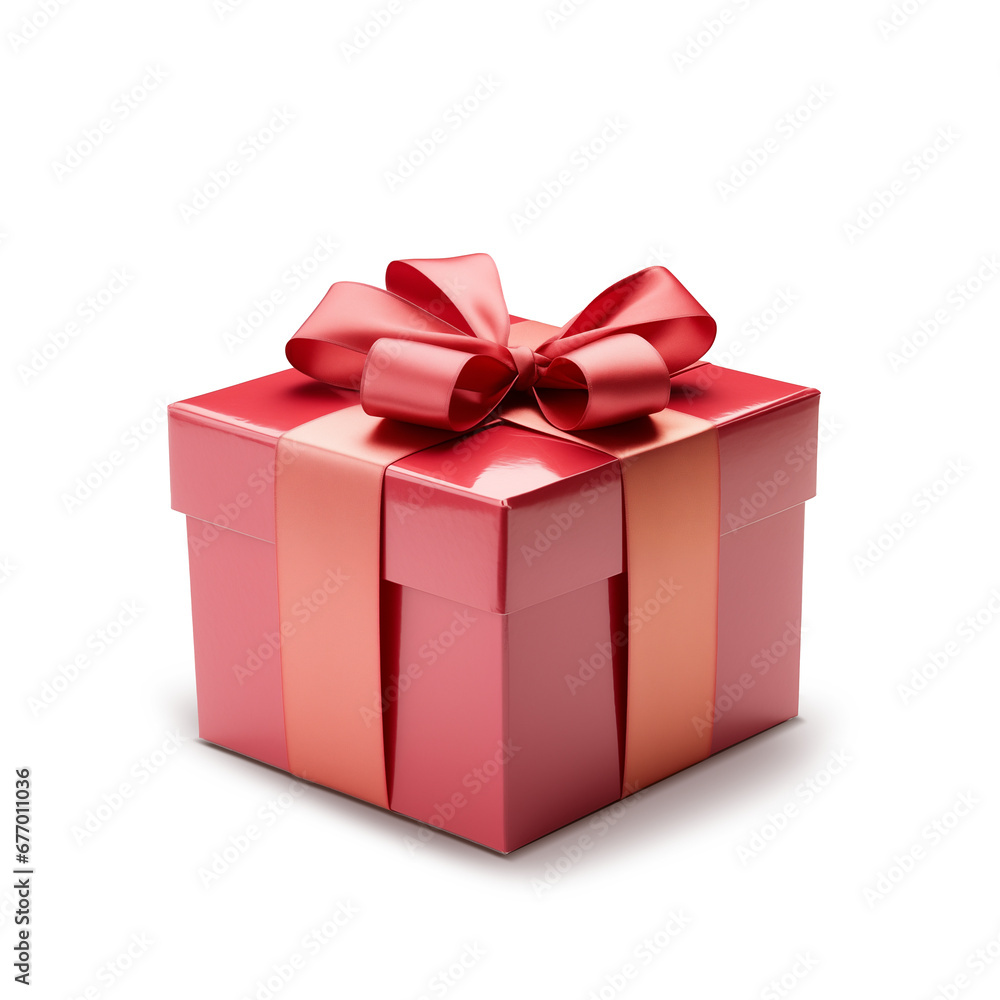 Red colored Gift box isolated on transparent and white background, Png Red colored Gift box isolated on transparent and white background, Png