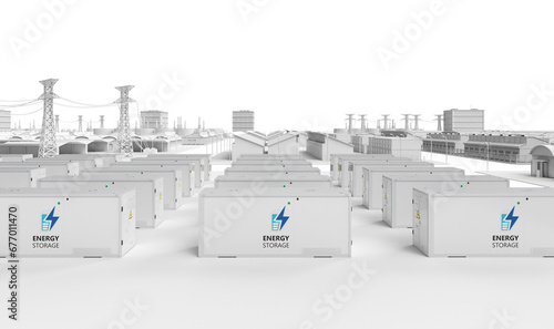 Energy storage system or battery container unit with smart industrial estate park