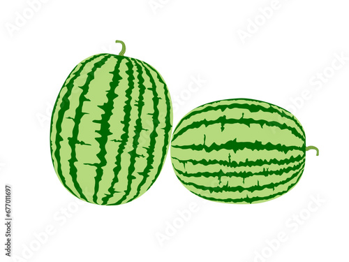 Red watermelon halved on a white background.