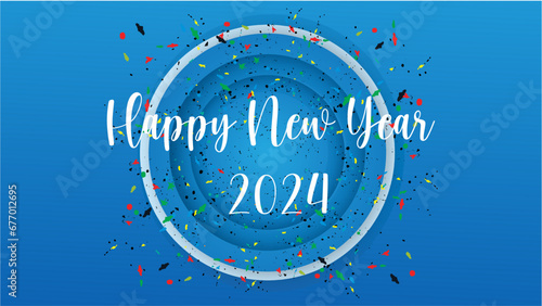 Happy New Year 2023 Background Design. Greeting Card, Banner, Poster. Vector Illustration.