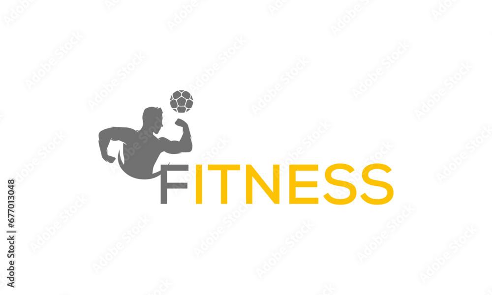 Fitness Gym logo design template with exercising athletic man and woman isolated on white, vector illustration Fitness Gym logo design template with exercising athletic man and woman isolated on white, vector illustration
