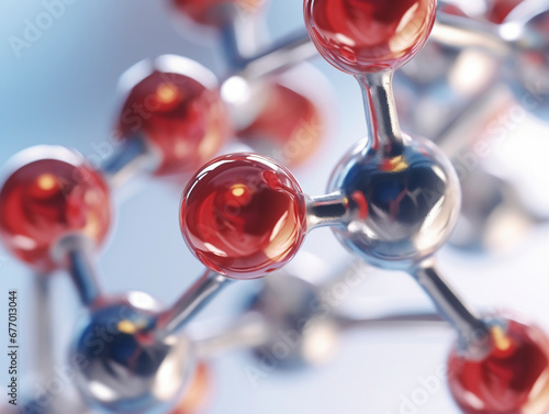 3D Render of Scientific Biology Science Molecular Structure Background Set of Atoms Connected Elements