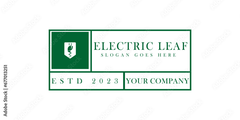 Obraz premium Electric leaf logo