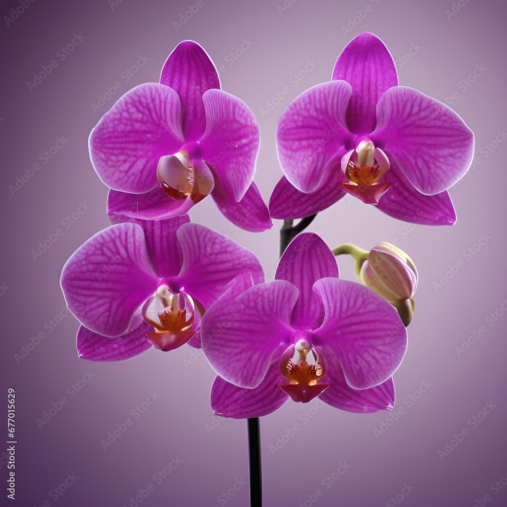 Fototapeta premium pink orchid on black