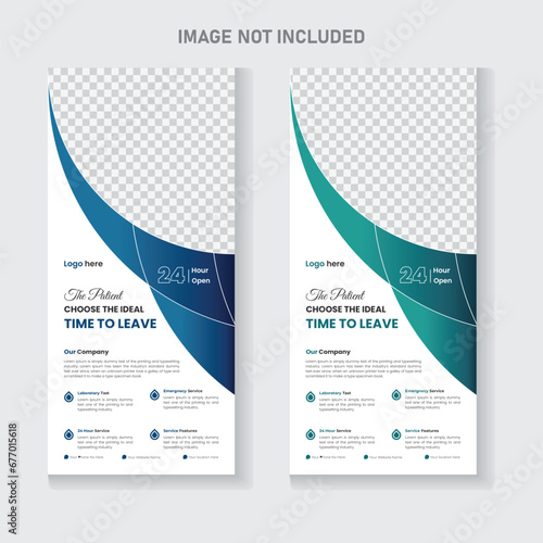 Vector modern medical roll up banner template with simple layout