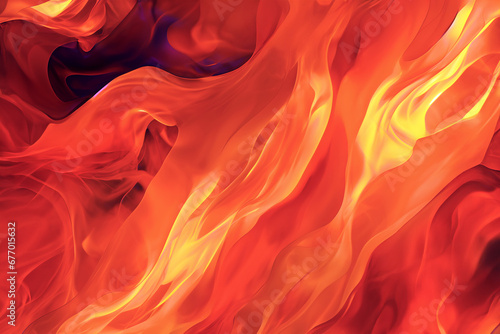 Abstract Background with Swirling Red Flames-Generative AI photo