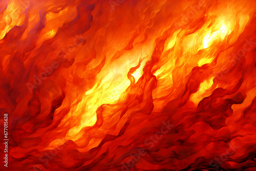 Abstract Background with Swirling Red Flames-Generative AI