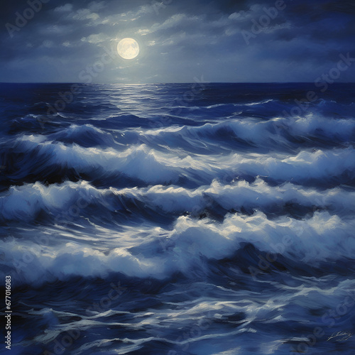 clouds over the sea  moonlight    high tides 