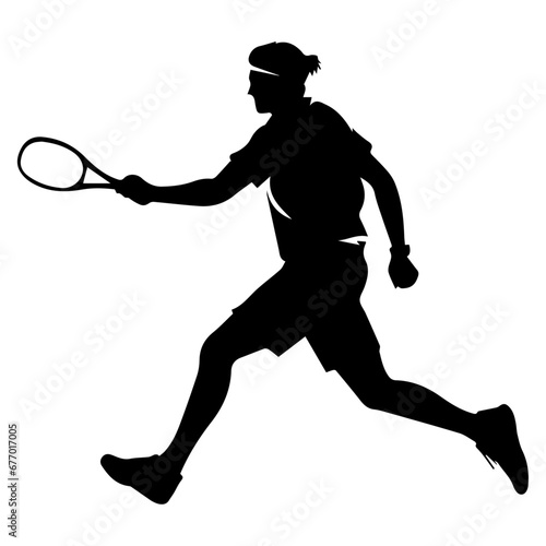 Tennis Player vector silhouette illustration