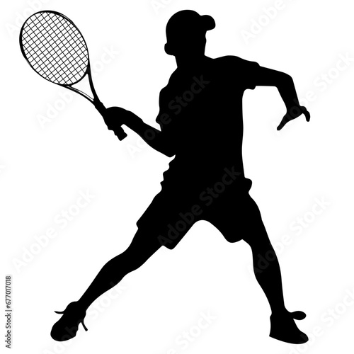 Tennis Player vector silhouette illustration