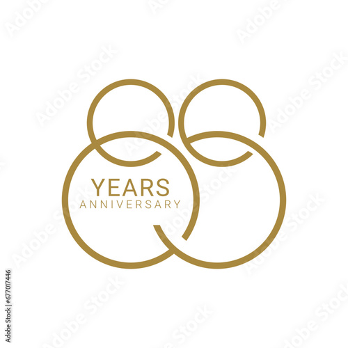 88, 88th Year Anniversary Logo, 88 birthday, Vector Template Design element for birthday, invitation, wedding, jubilee and greeting card illustration.