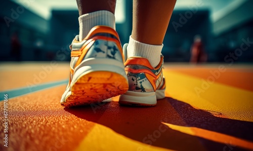 Detail close up of man sport sneakers, Generative AI