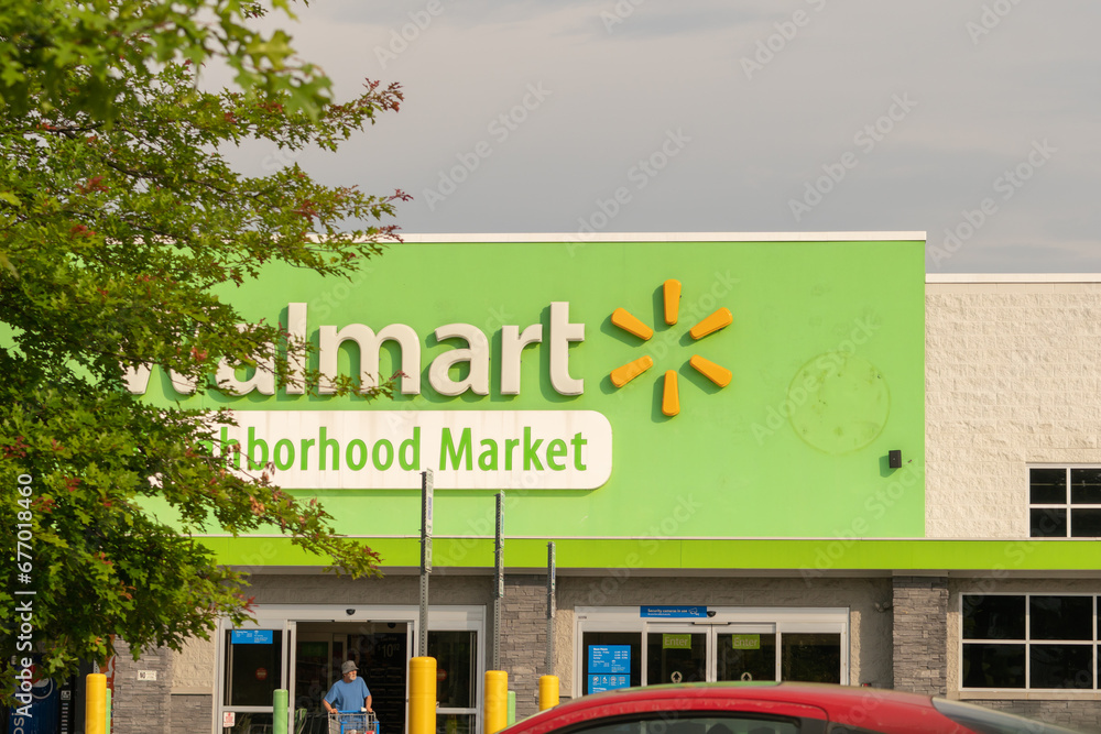 Waynesboro, Virginia, US July 2, 2023 Green paint exterior of