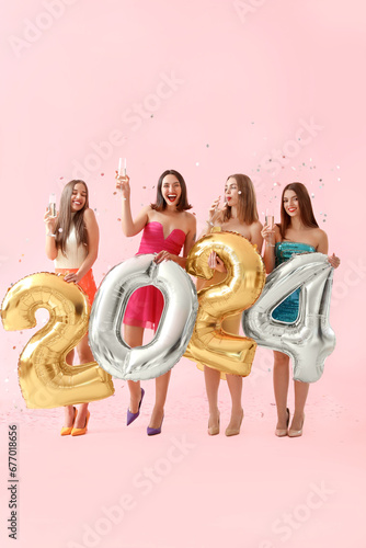 Happy beautiful women with ...