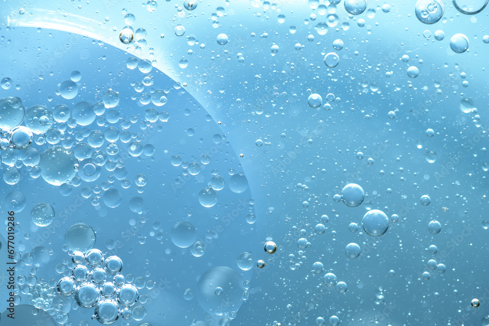Water bubble texture on blue background