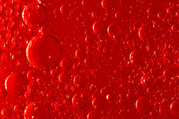 Water bubble texture on red background