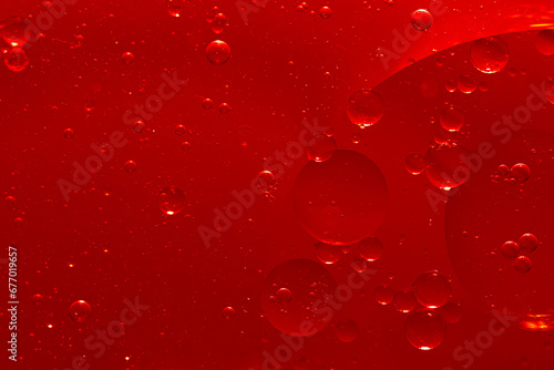 Water bubble texture on red background