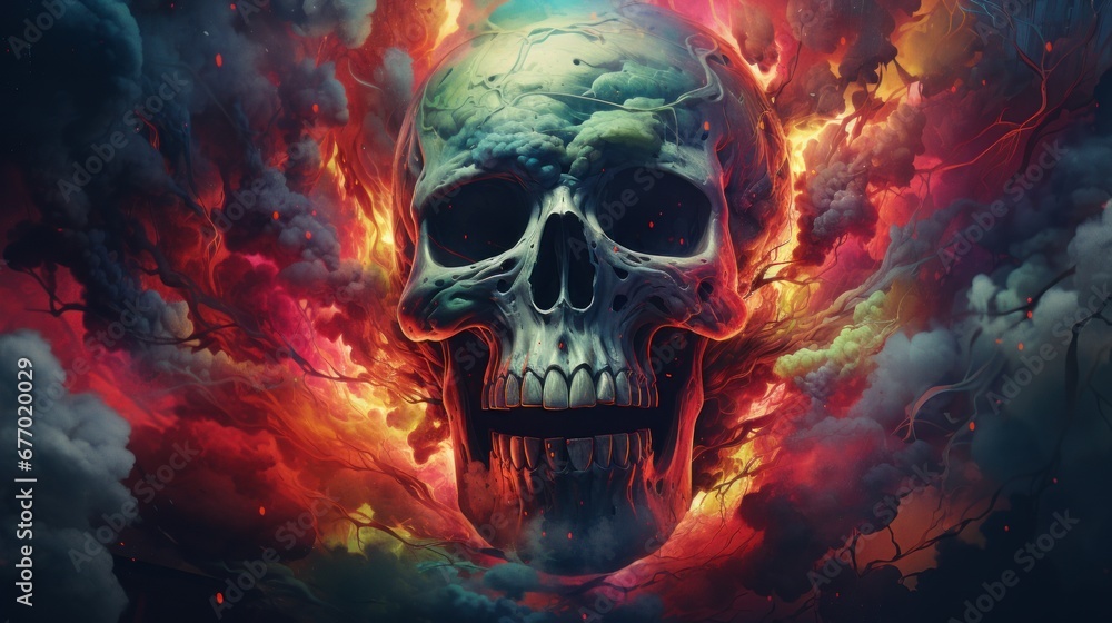 skull in smoke skull in smoke