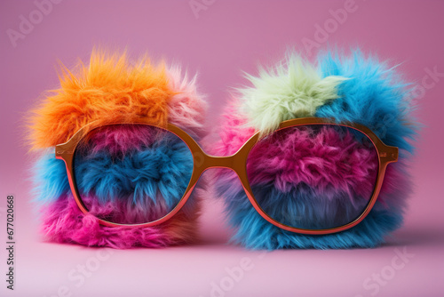 colourful sunglasses on white