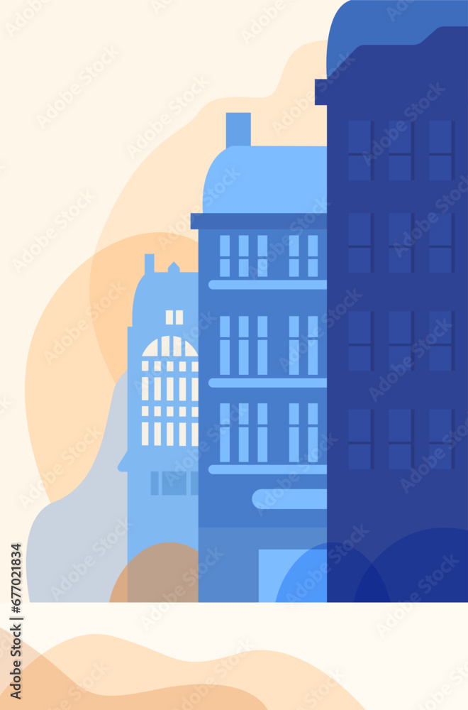 silhouette blue city buildings urban cityscape vertical
