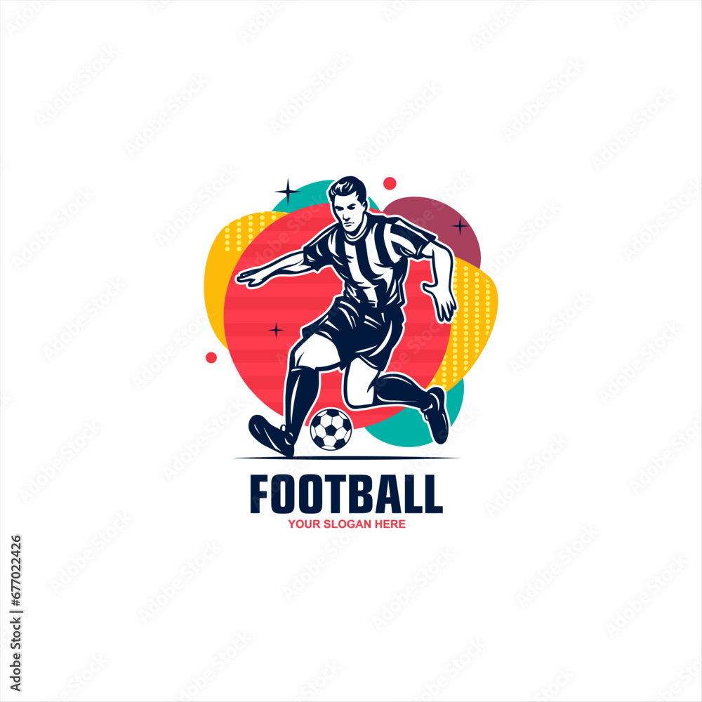 Soccer and Football Player Man Logo vector