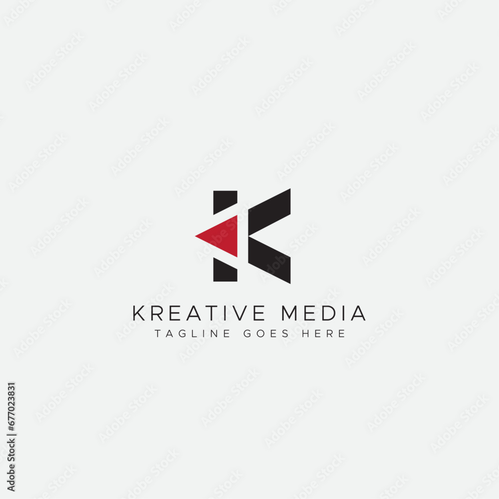 Letter K and Play video icon logo design Letter K and Play video icon logo design