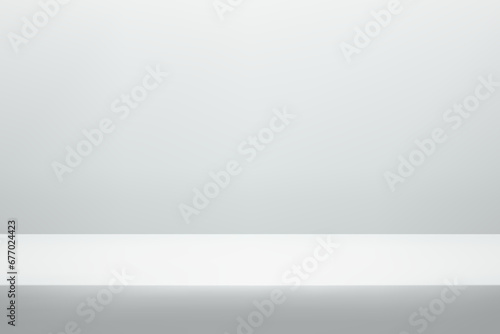 Empty modern grey color studio room background. Space for displaying products. Vector illustration.