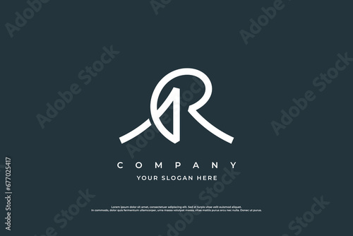 Initial Letter AR Monogram Logo Design Vector photo