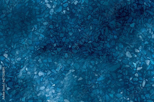 Rough scaly stone tile texture background with dark blue gradient glitter.