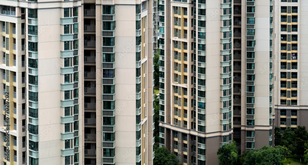 Obraz premium The exterior of modern apartment buildings