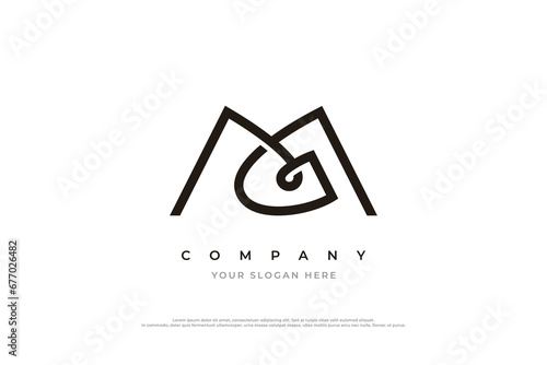 Initial Letter MG or GM Monogram Logo Design Vector