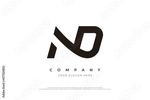 Initial Letter ND Logo Design Vector