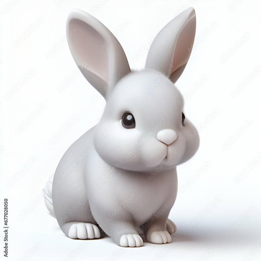 3d easter bunny rabbit isolated on white 3d easter bunny rabbit isolated on white