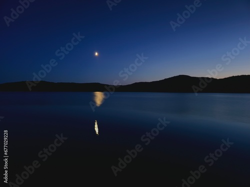 night view of the lake